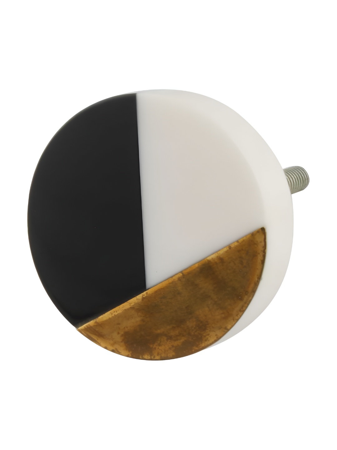 

Indianshelf White & Black Wooden Brass Round Shaped Dresser Knobs