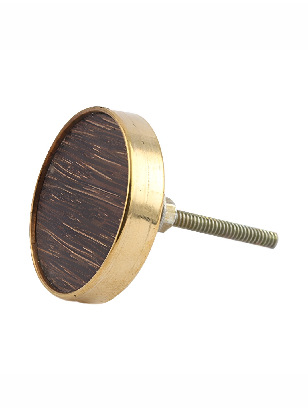 

Indianshelf Brown Textured Round Wooden Cabinet Knob
