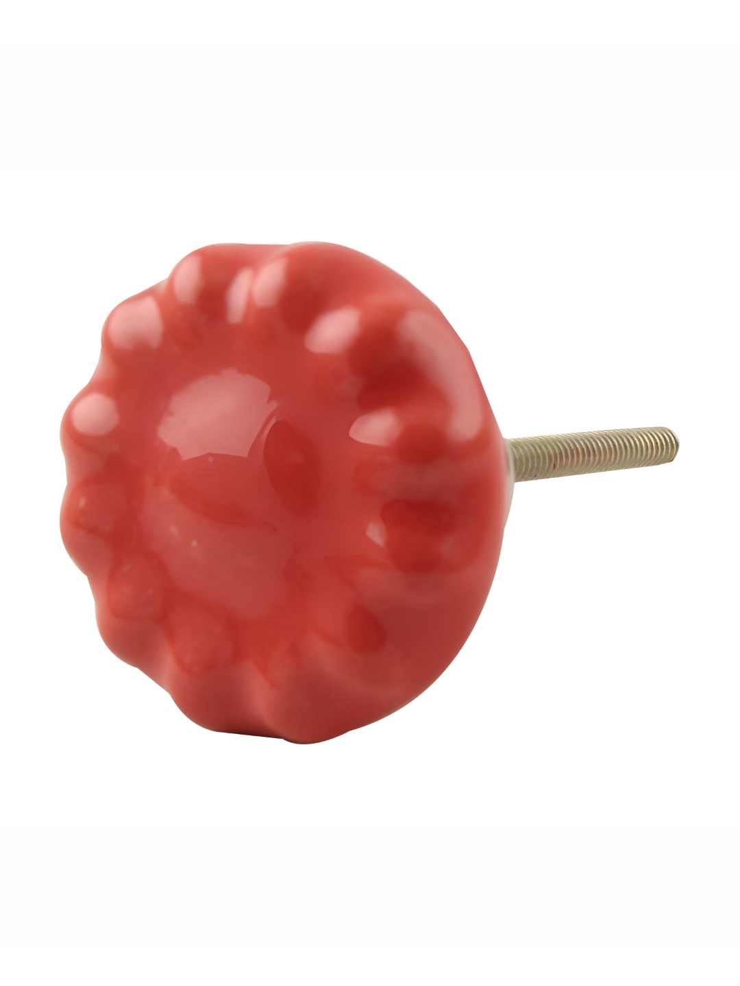 

Indianshelf Red Flower Shaped Ceramic Cabinet Knob