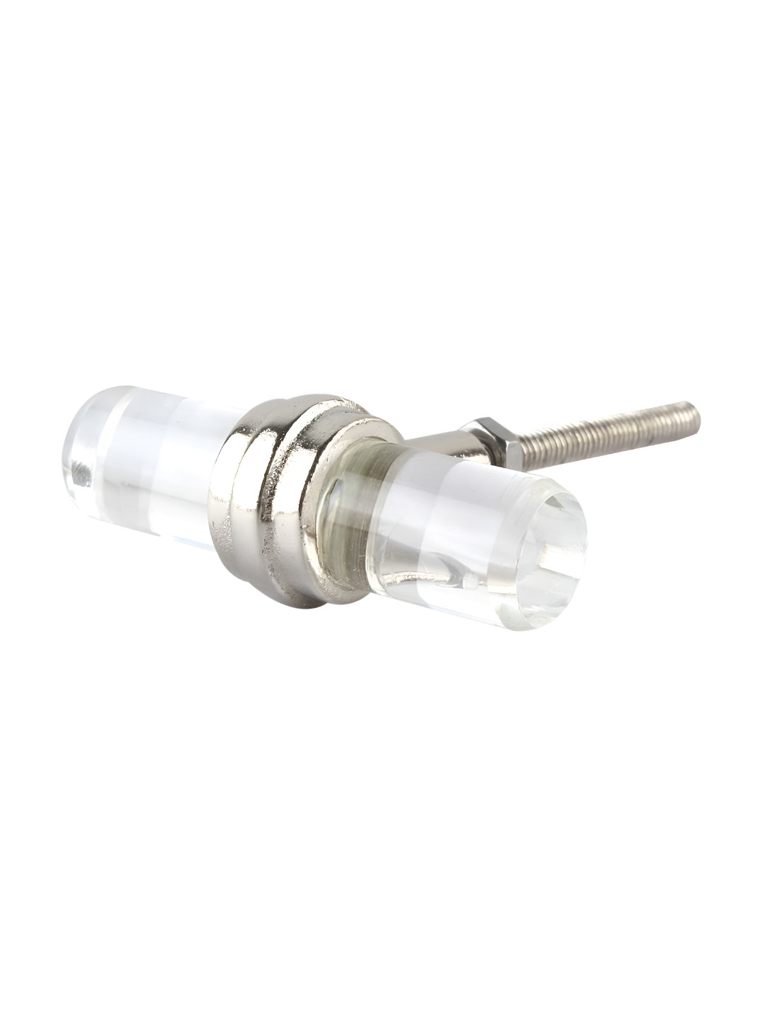 

Indianshelf Transparent Tube Glass & Metal Dresser Knob