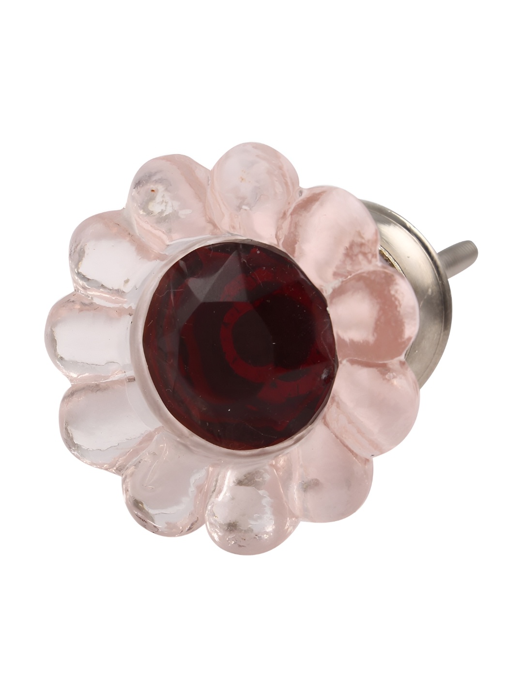 

Indianshelf Pink & Red Daisy Floral Crystal Glass Drawer Knob