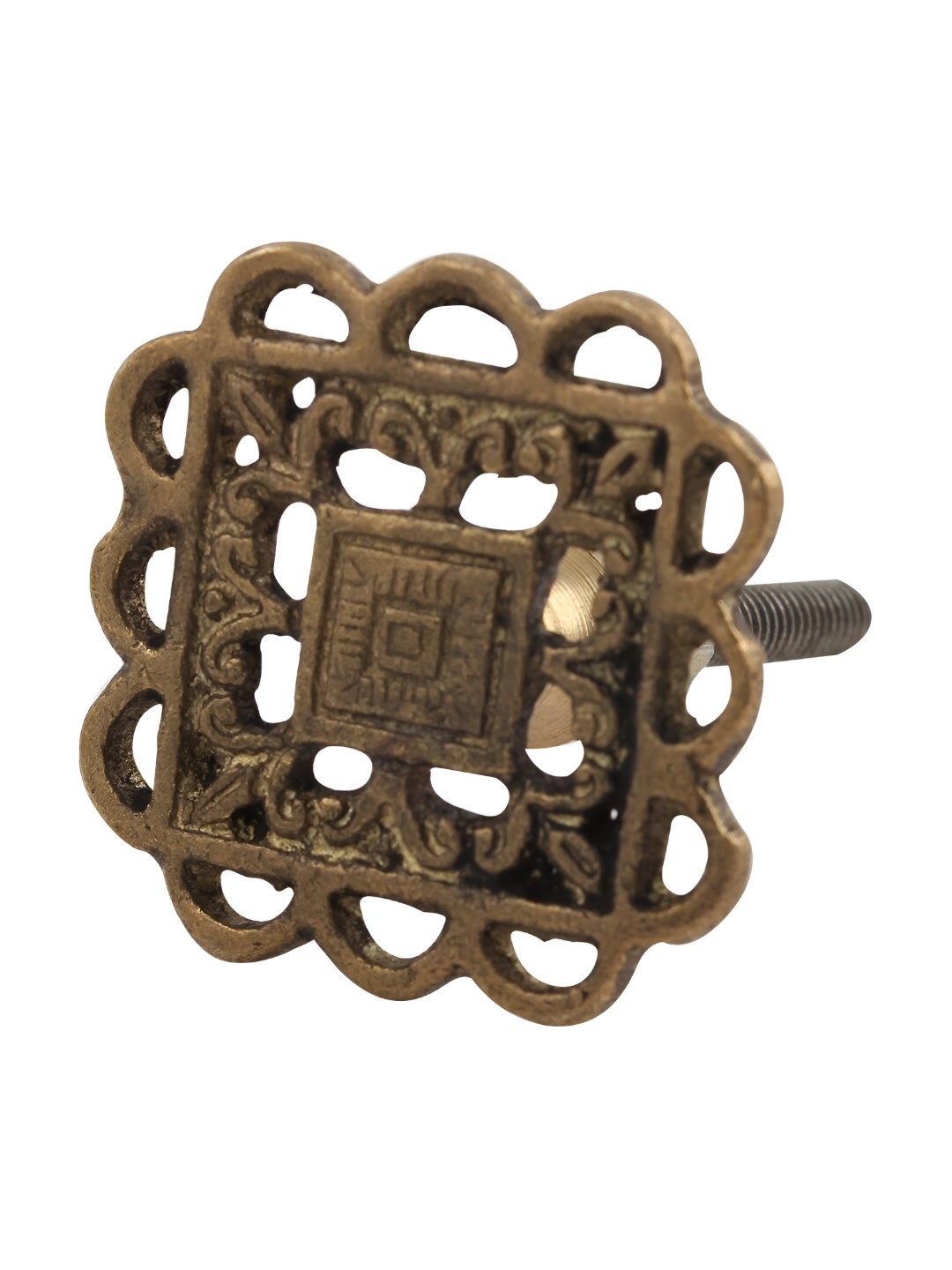 

Indianshelf Gold Toned Floral Brass Dresser Knob