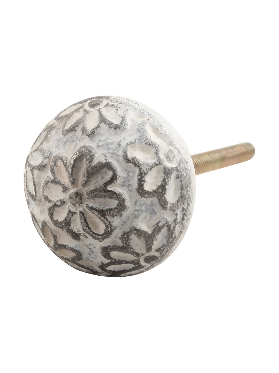 

Indianshelf Grey Floral Pattern Iron Dresser Knob