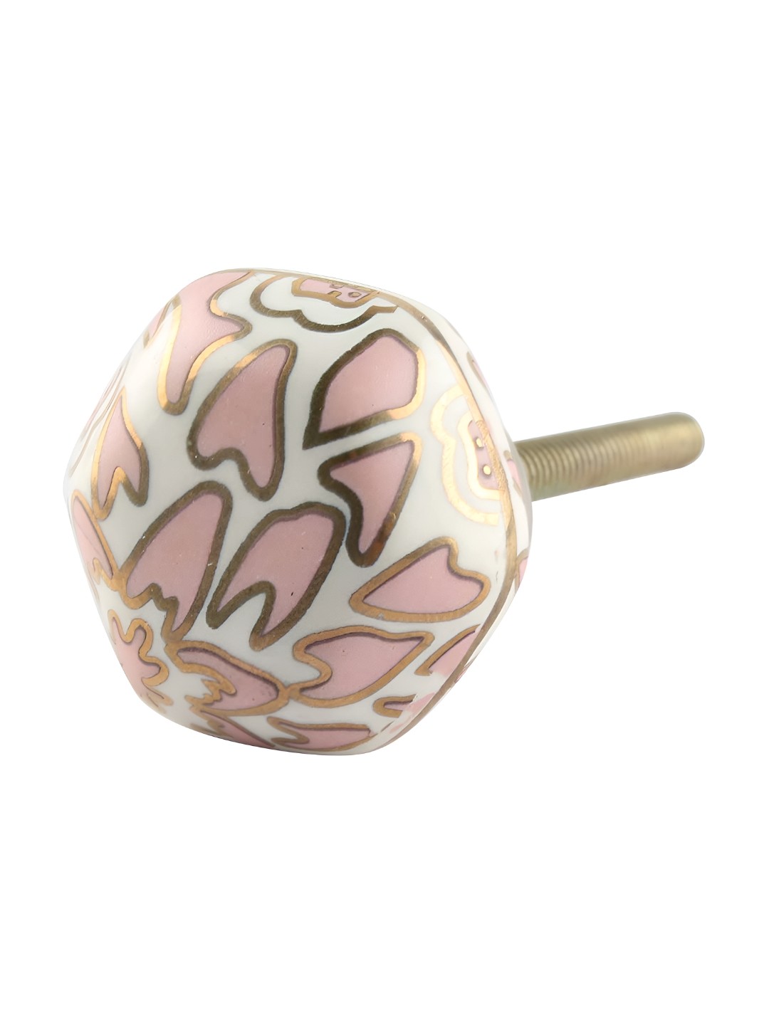

Indianshelf Pink & White Printed Hexagon Cabinet Knobs
