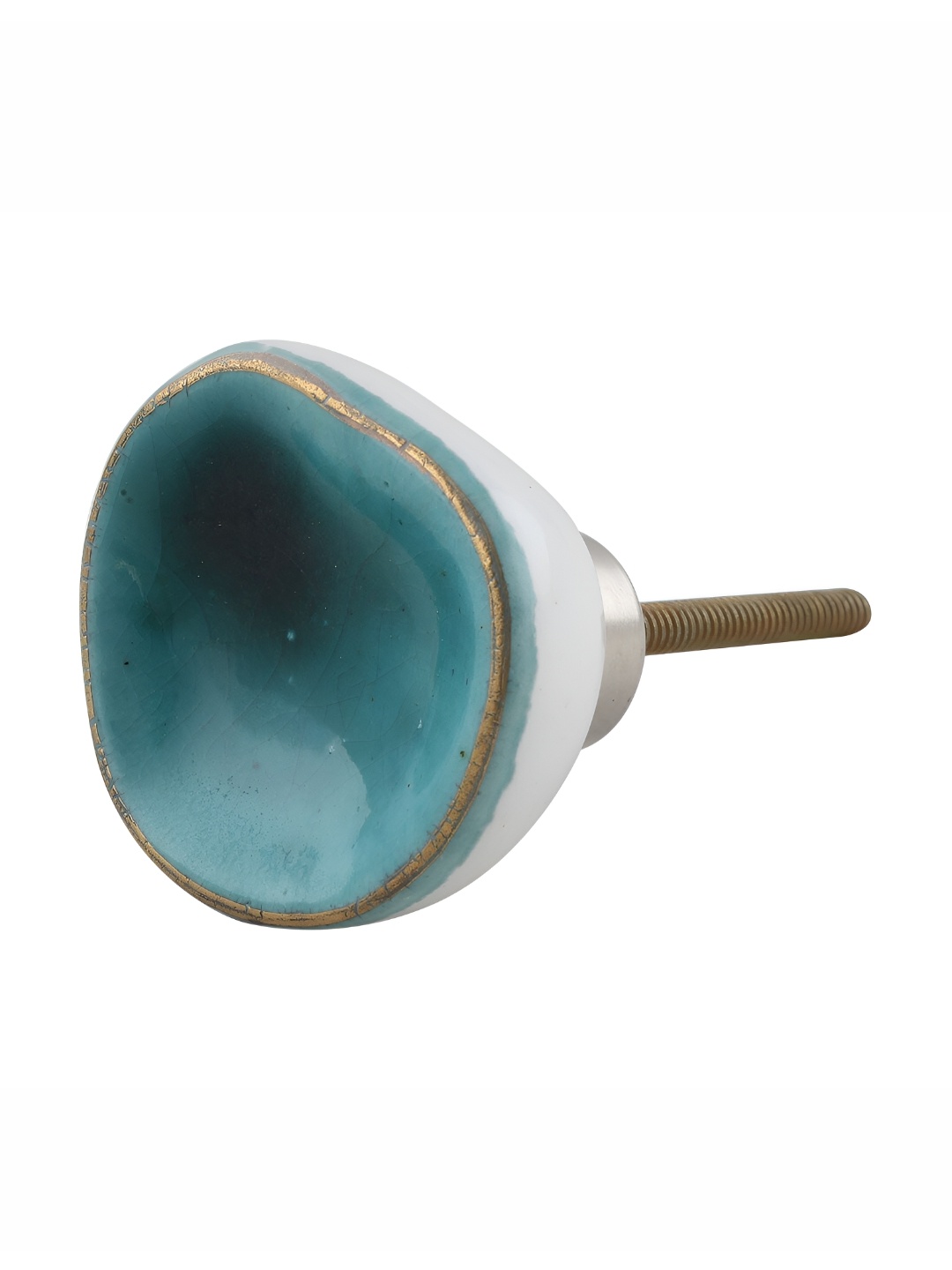 

Indianshelf Sea Green & White Metal Drawer Knobs