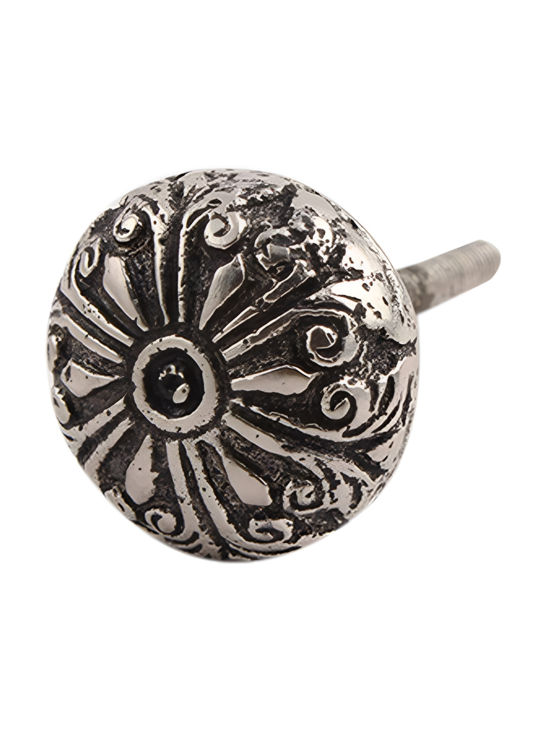 

Indianshelf Grey Flower Textured Round Aluminium Cabinet knob