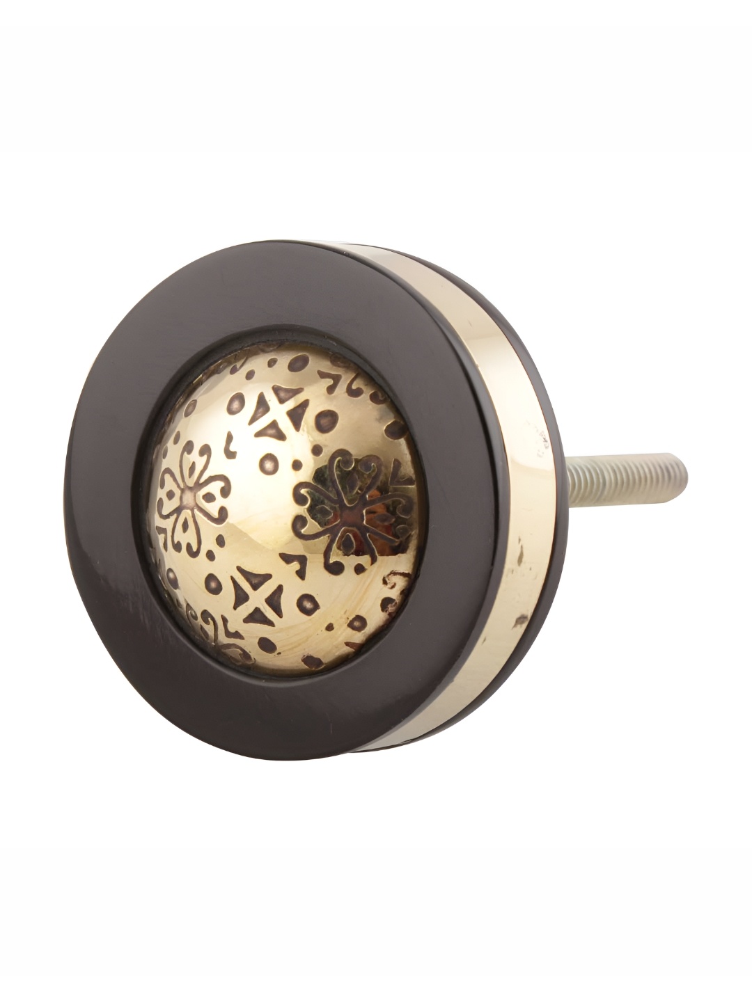 

Indianshelf Black Brass & Resin Floral Drawer Knob, Gold