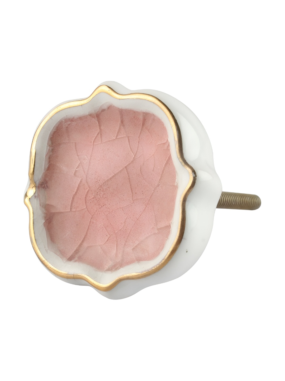 

Indianshelf Pink & White Ceramic Dresser Knob