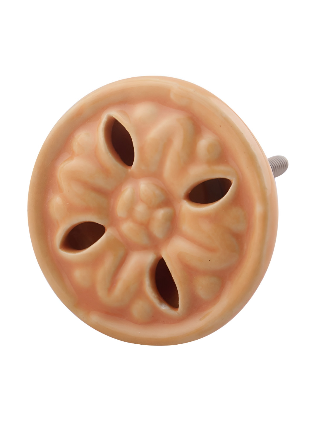 

Indianshelf Brown Flower Round Shaped Knob
