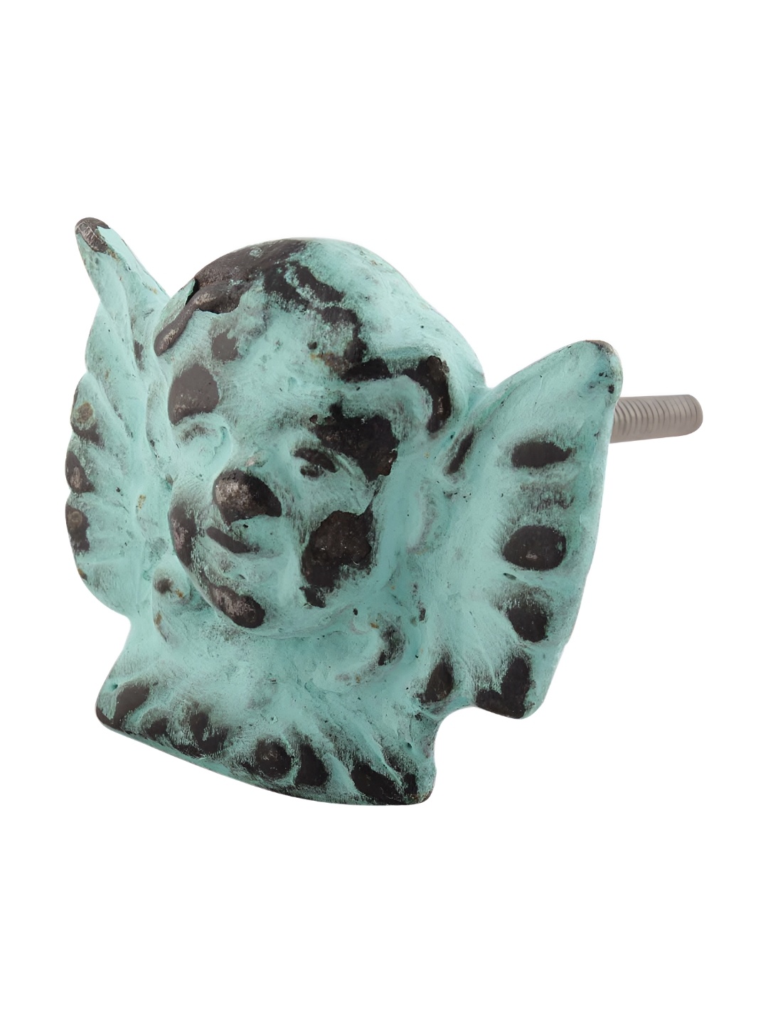 

Indianshelf Green & Black Textured Angel Iron Cabinet Knob