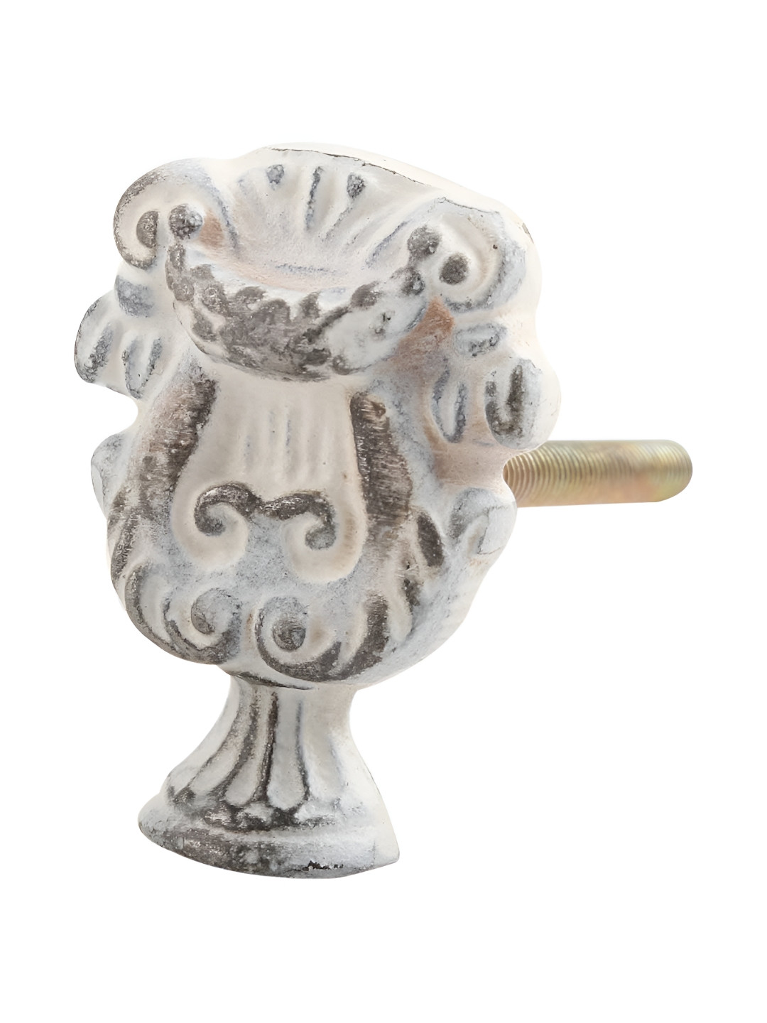 

Indianshelf Grey Vase Shape Textured Iron knob