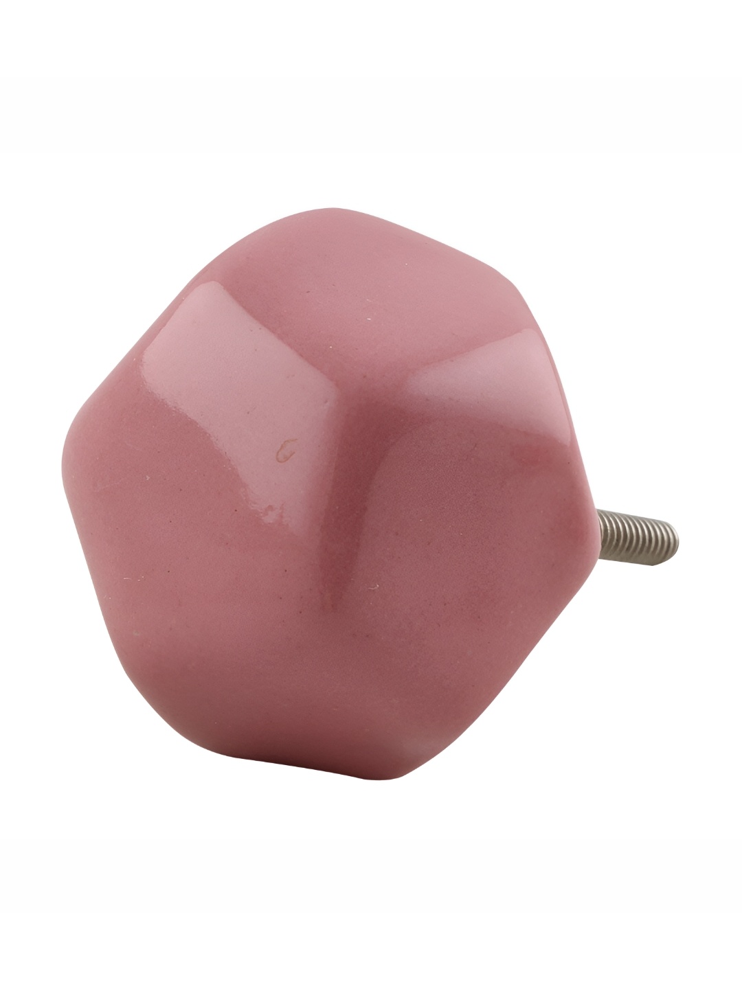 

Indianshelf Pink Ceramic Octagon Cabinet Knob
