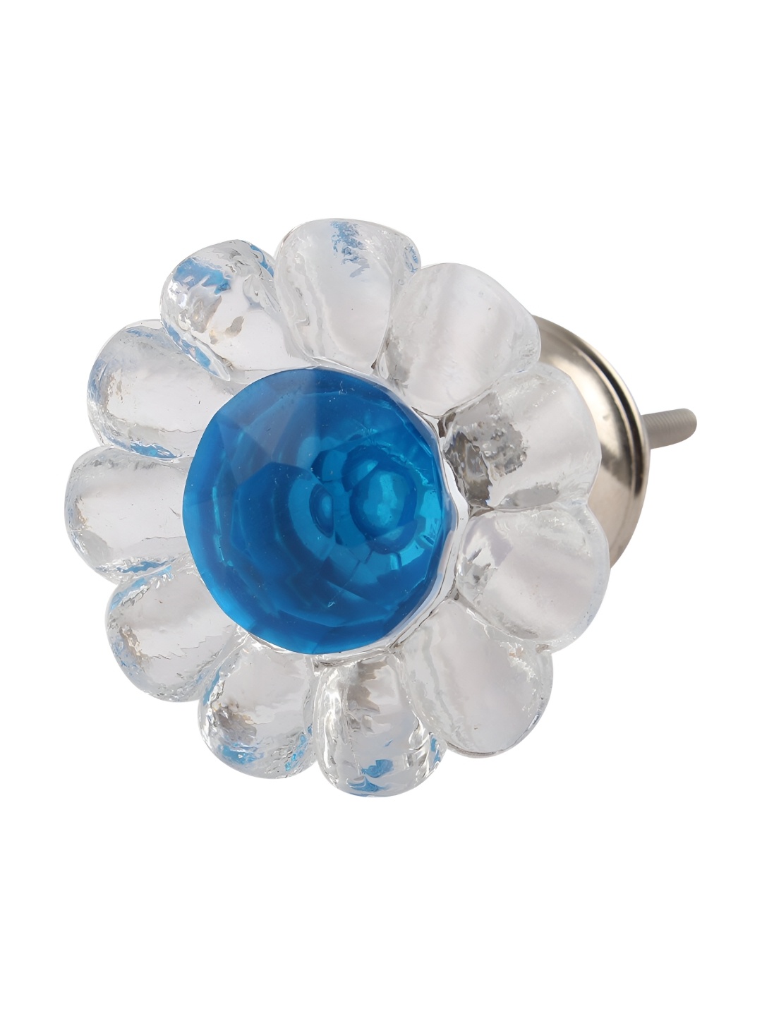 

Indianshelf Transparent & Turquoise Blue Clear Daisy Cabinet Knob