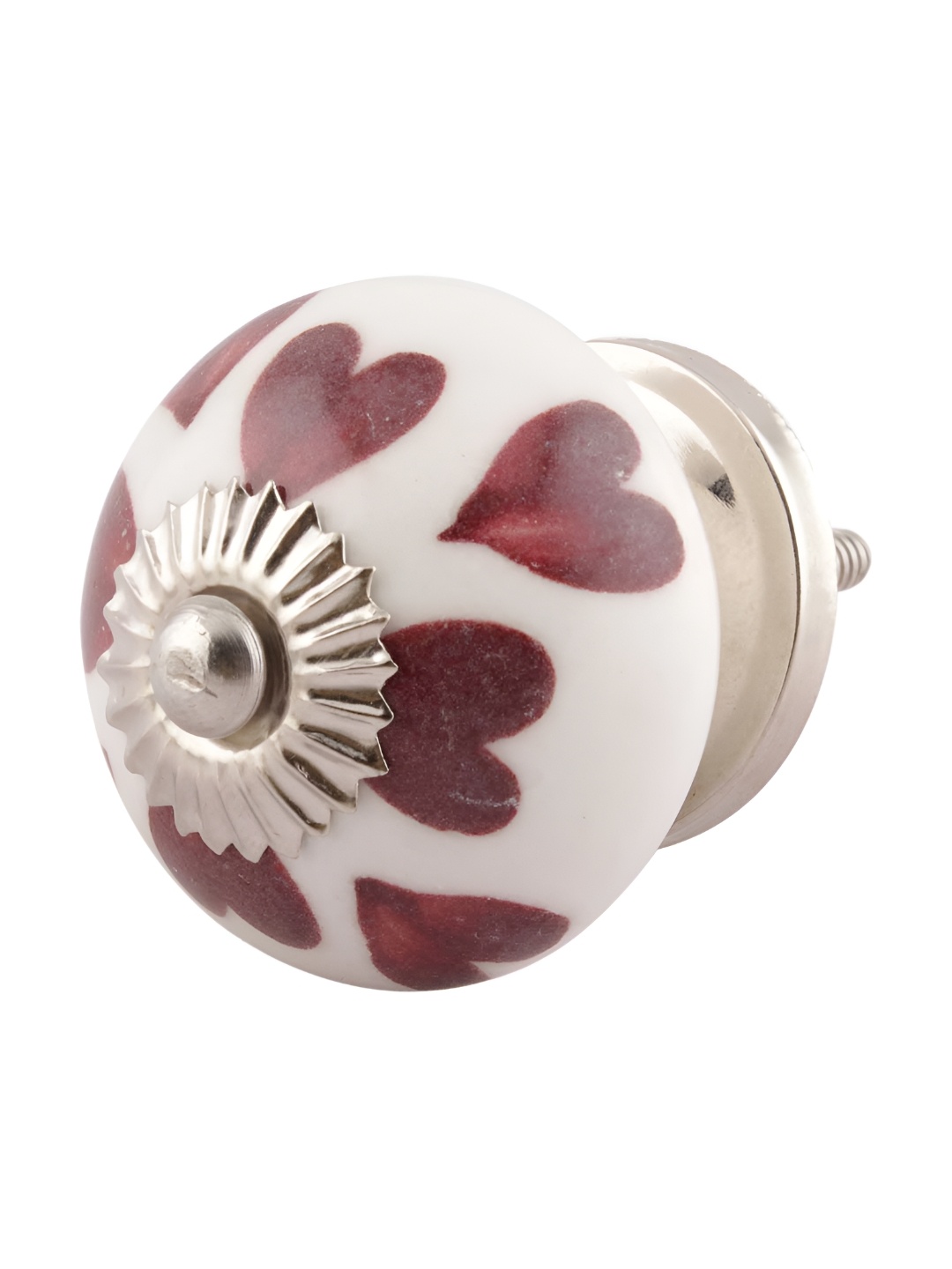 

Indianshelf Red & White Hearted Printed Cabinet Knobs