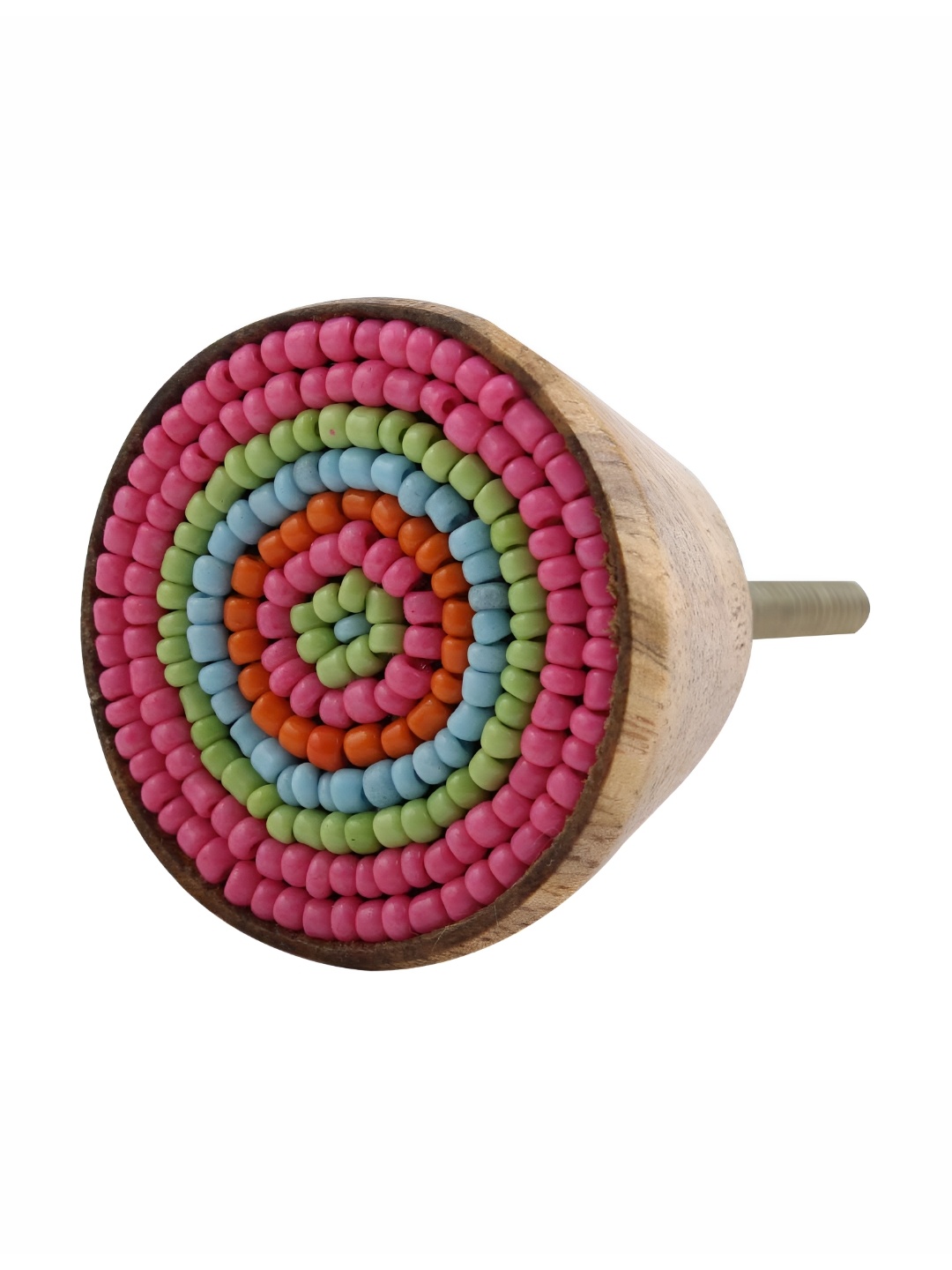 

Indianshelf Pink & Blue Beaded Wooden Drawer Knob