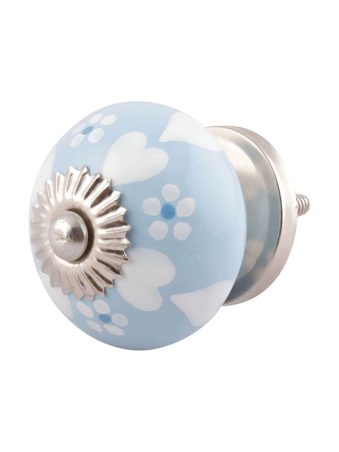 

Indianshelf Turquoise Blue & White Printed Ceramic Cabinet Knob