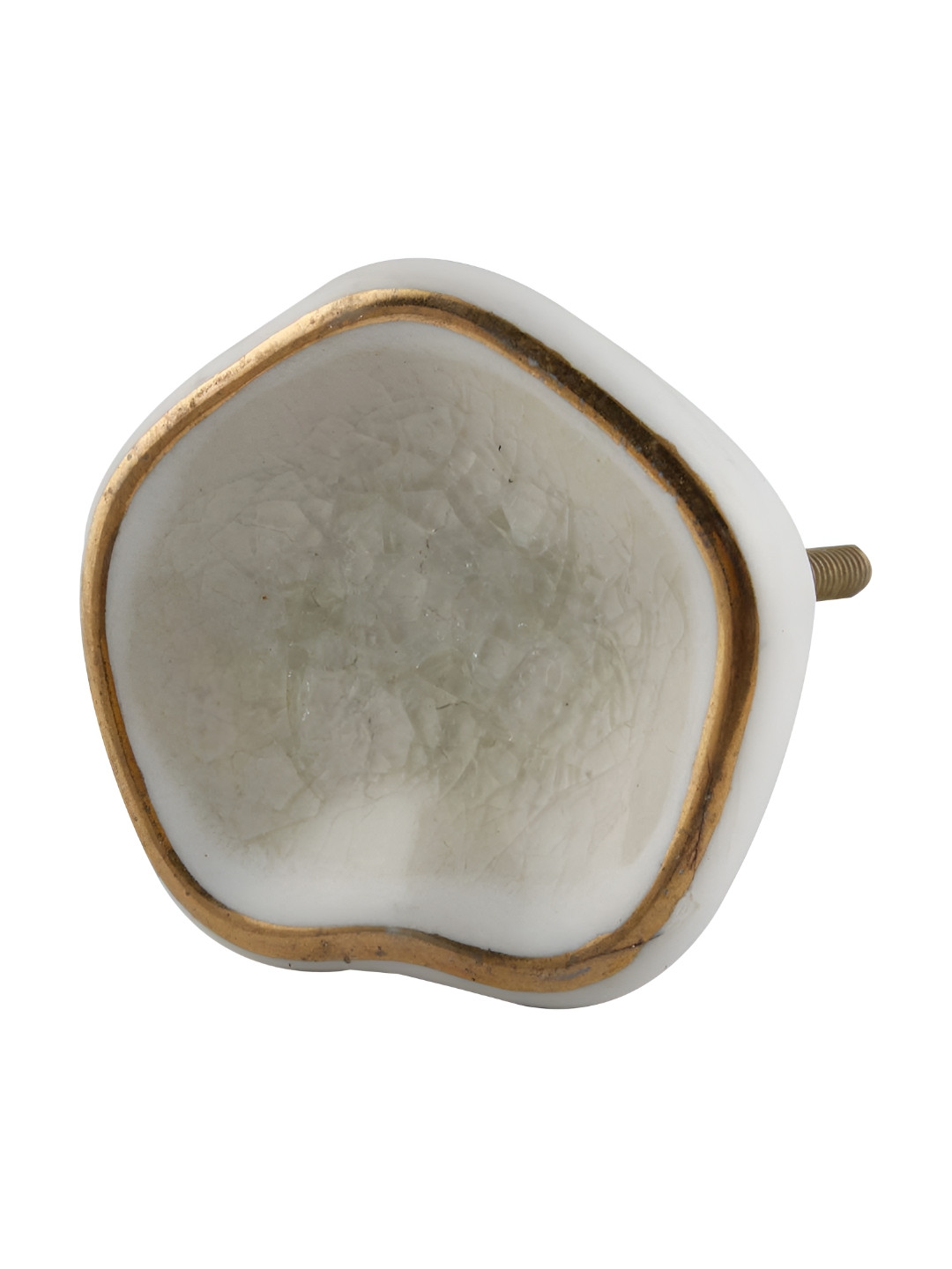 

Indianshelf Cream-Coloured & White Printed Ceramic Cabinet Knob