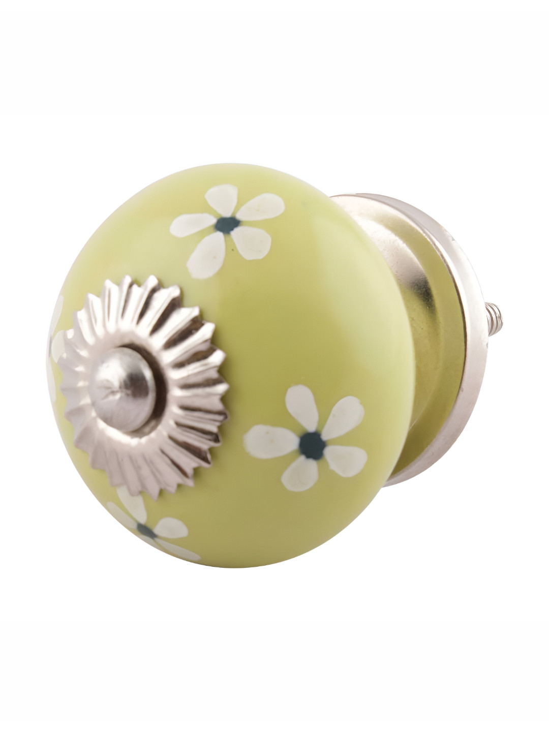 

Indianshelf Green & White Printed Ceramic Cabinet Knobs