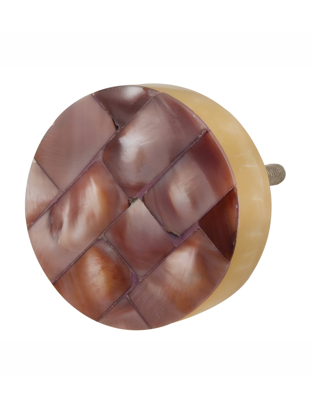 

Indianshelf Brown & Beige Geometric-Patterned Inlay Resin Cabinet Knob