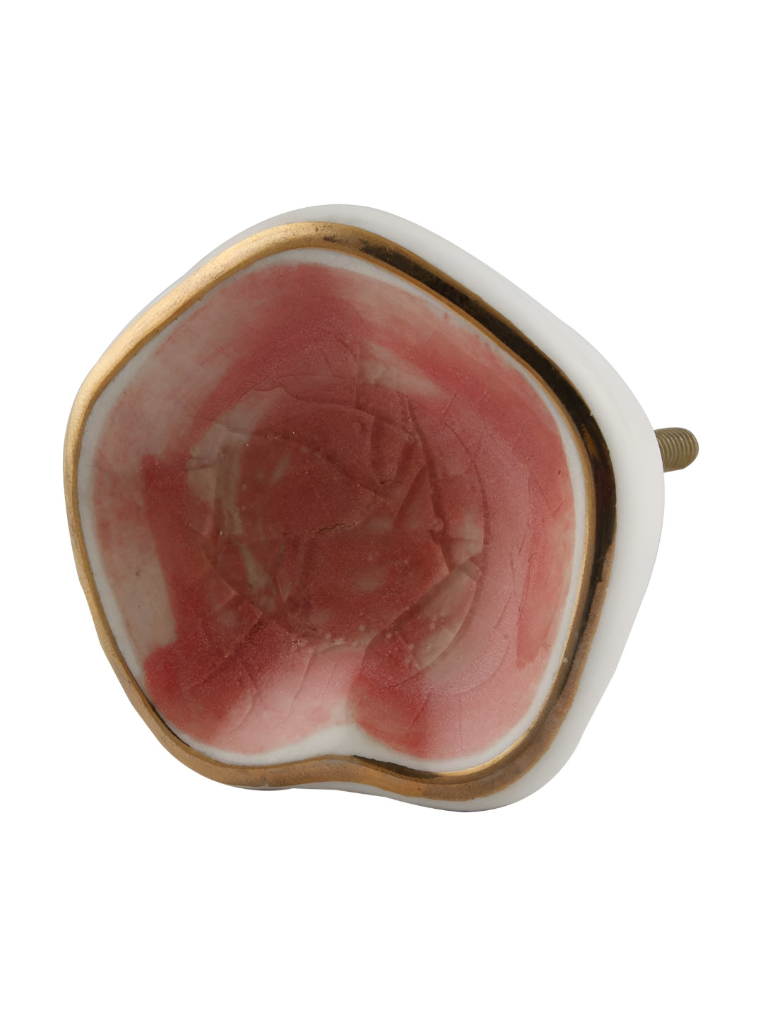

Indianshelf White & Pink Round Shape Ceramic knob