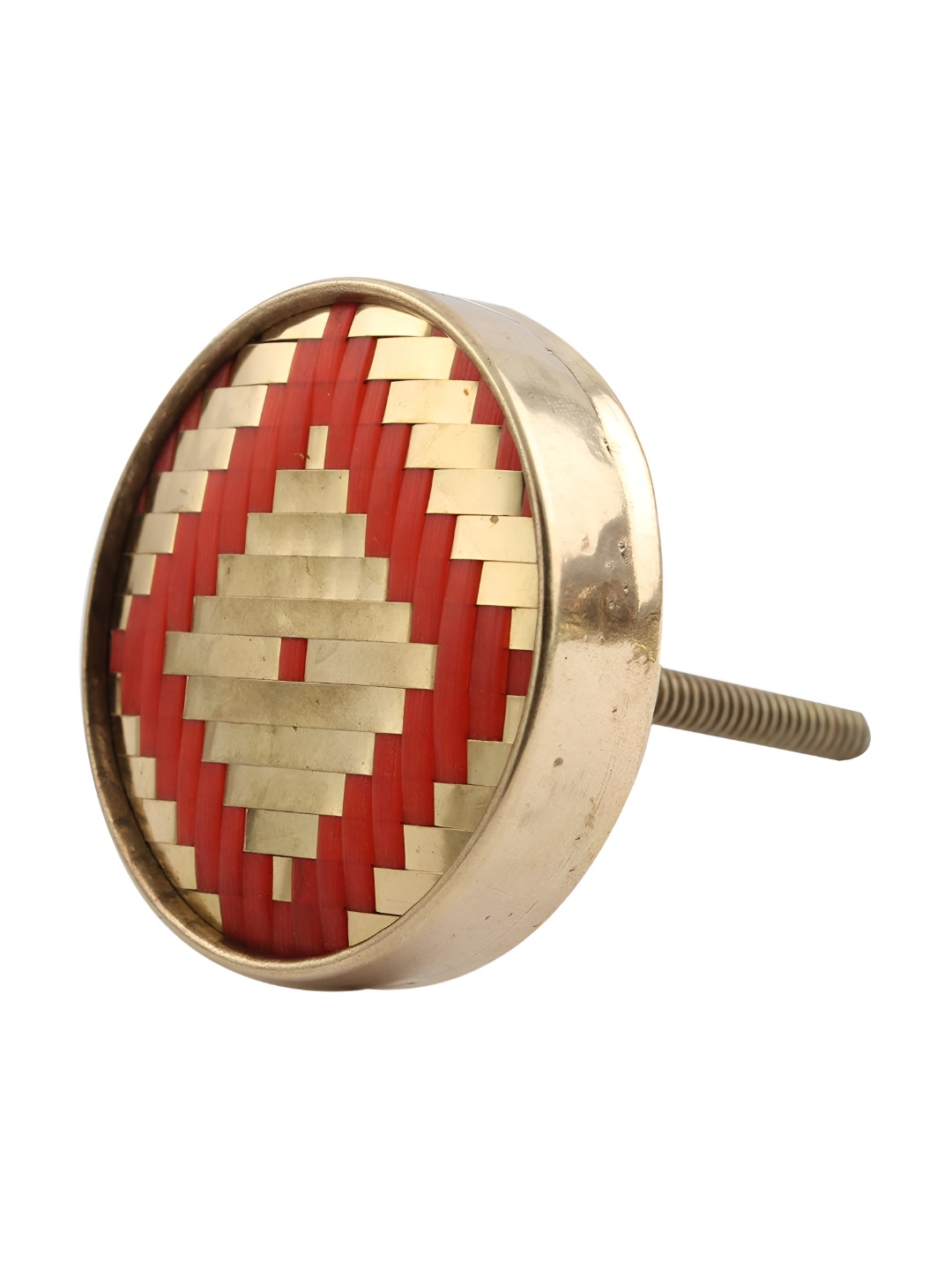 

Indianshelf Red Textured Round Dresser Knob