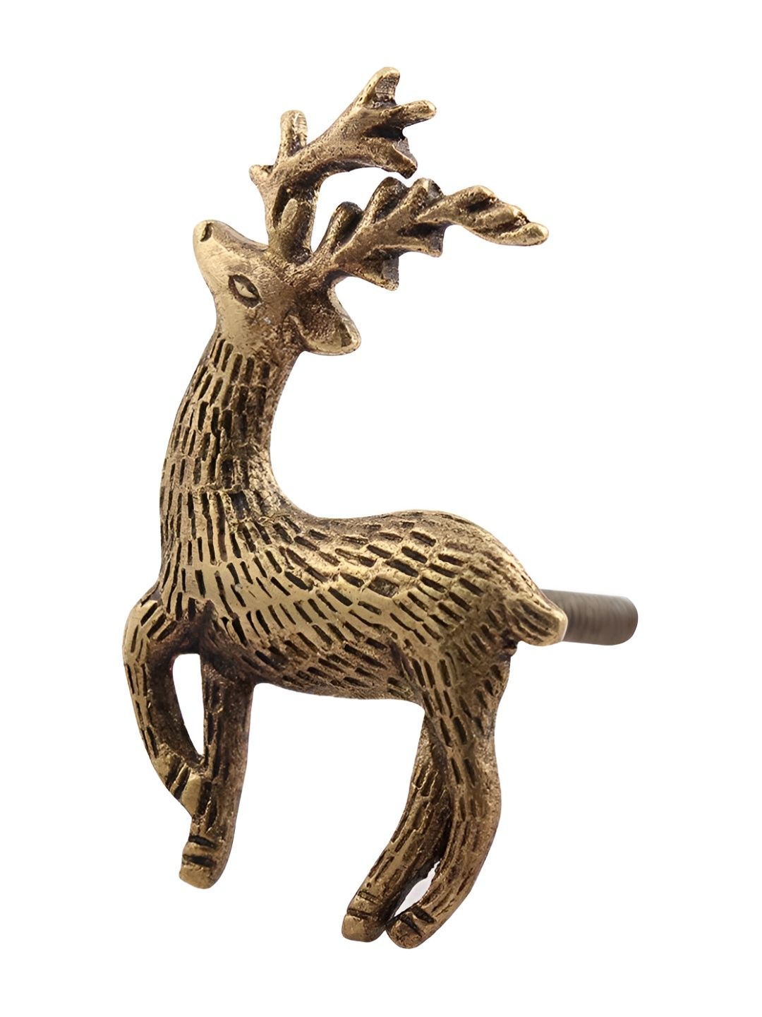 

Indianshelf Textured Deer Brass Drawer Knob, Gold