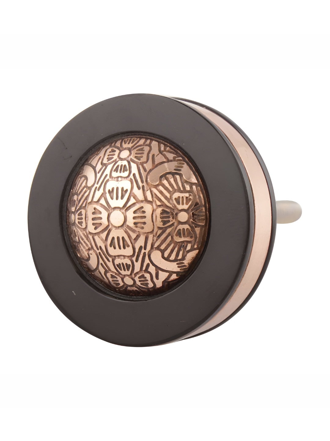 

Indianshelf Beige & Black Flower Textured Round Brass knob