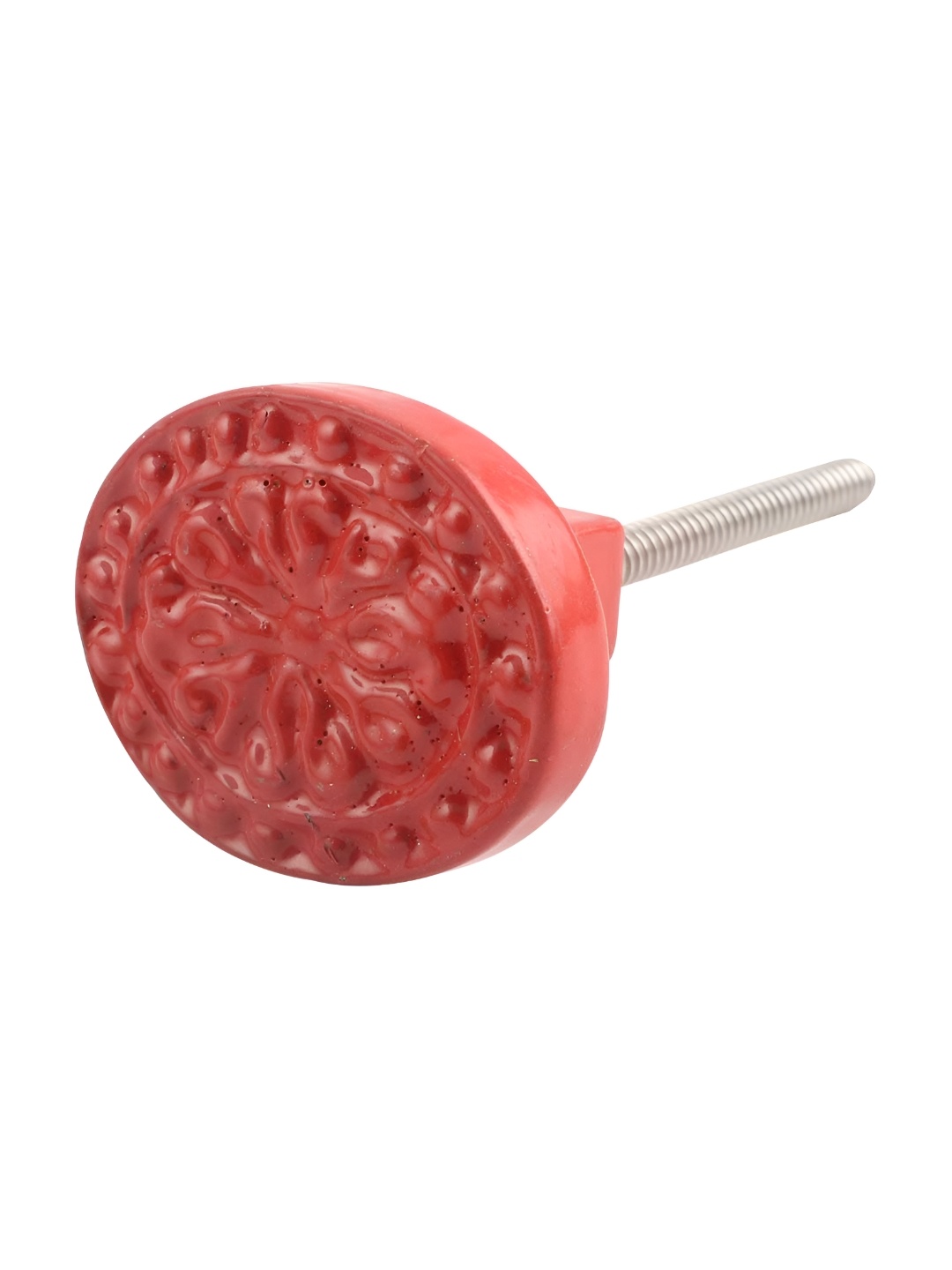 

Indianshelf Red Textured Round Iron Cabinet knob