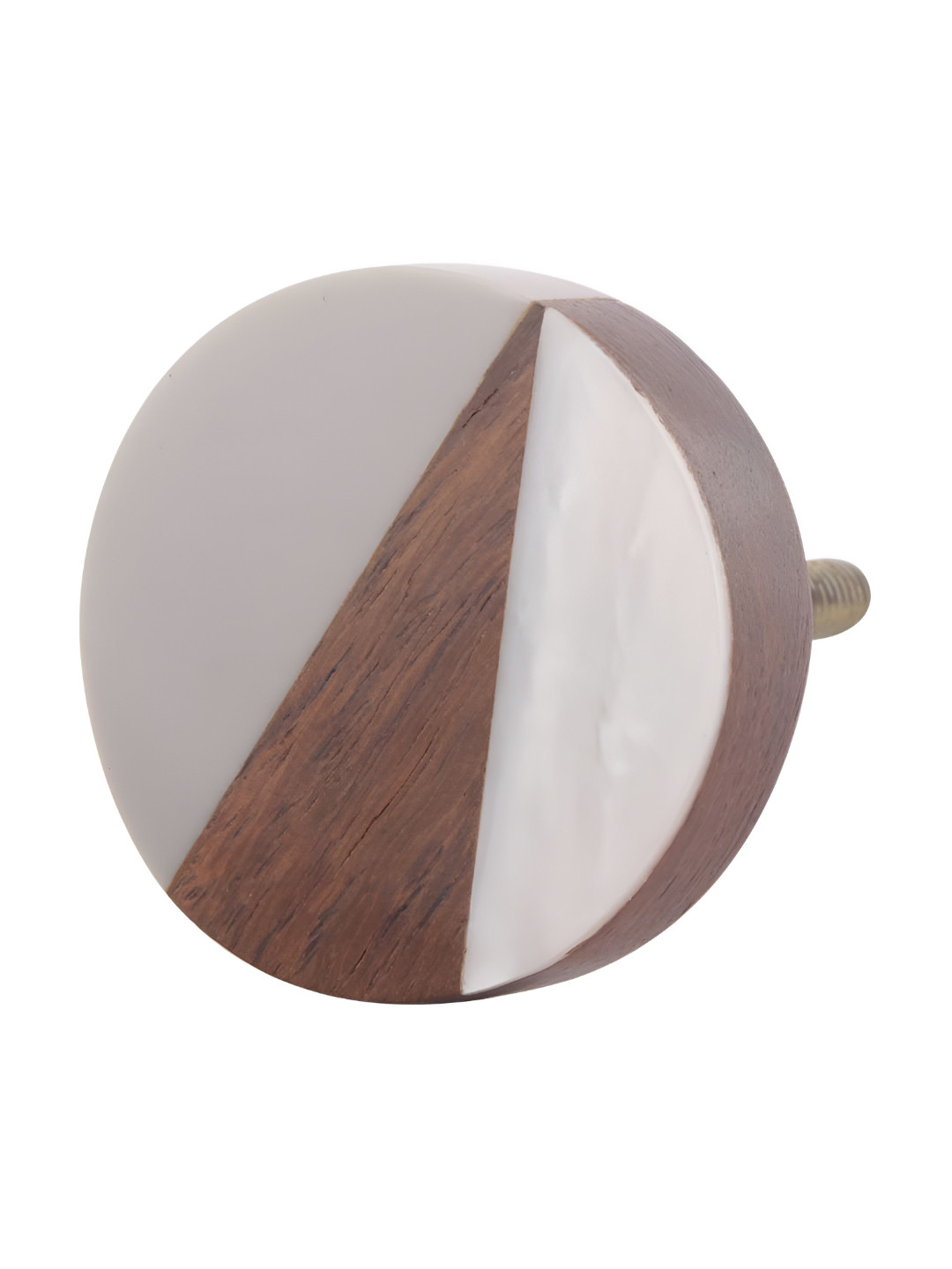 

Indianshelf Brown & Grey Colourblocked Round Shape Wooden knob