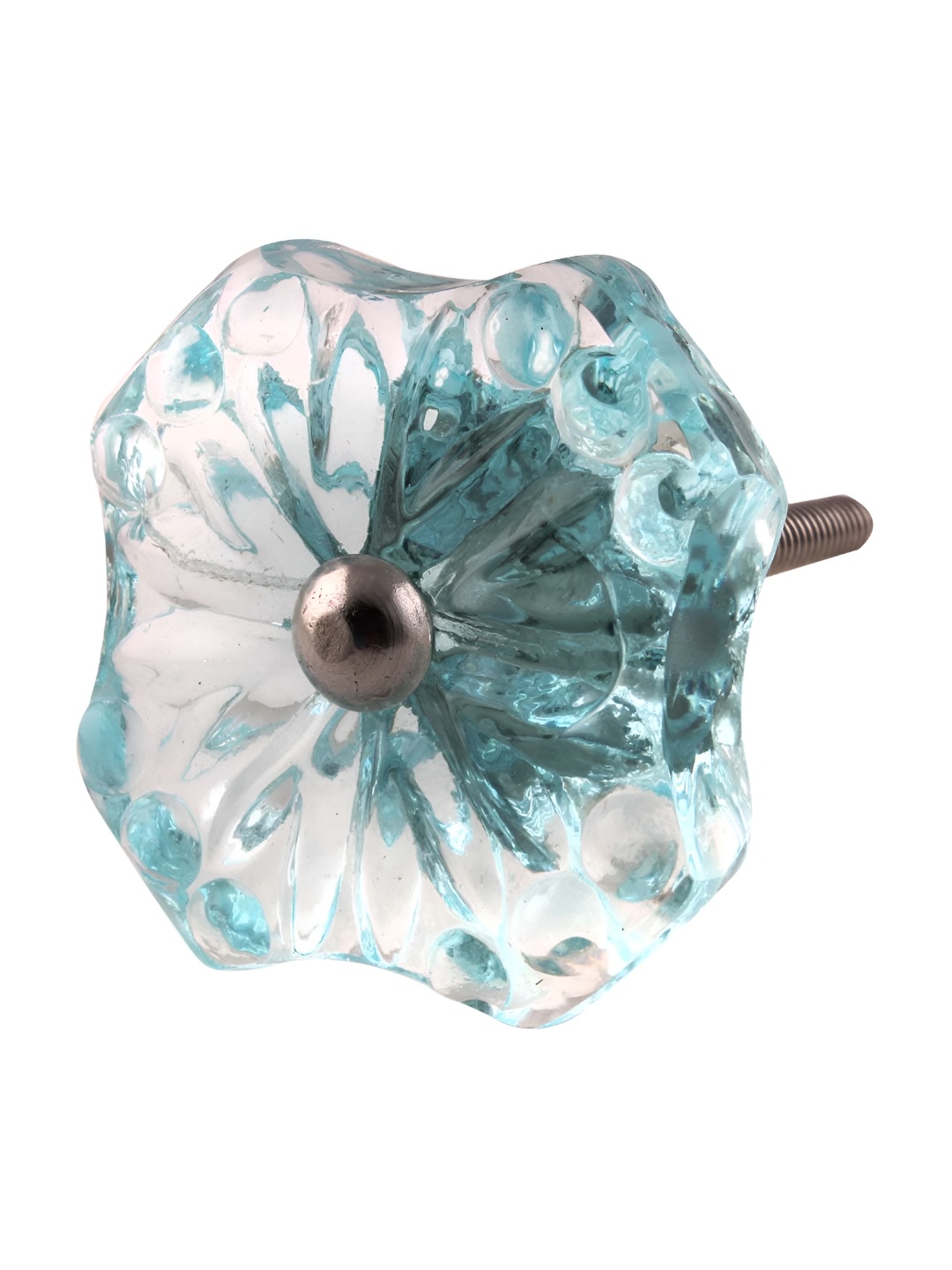 

Indianshelf Turquoise Blue Square Shape Metal Glass knob