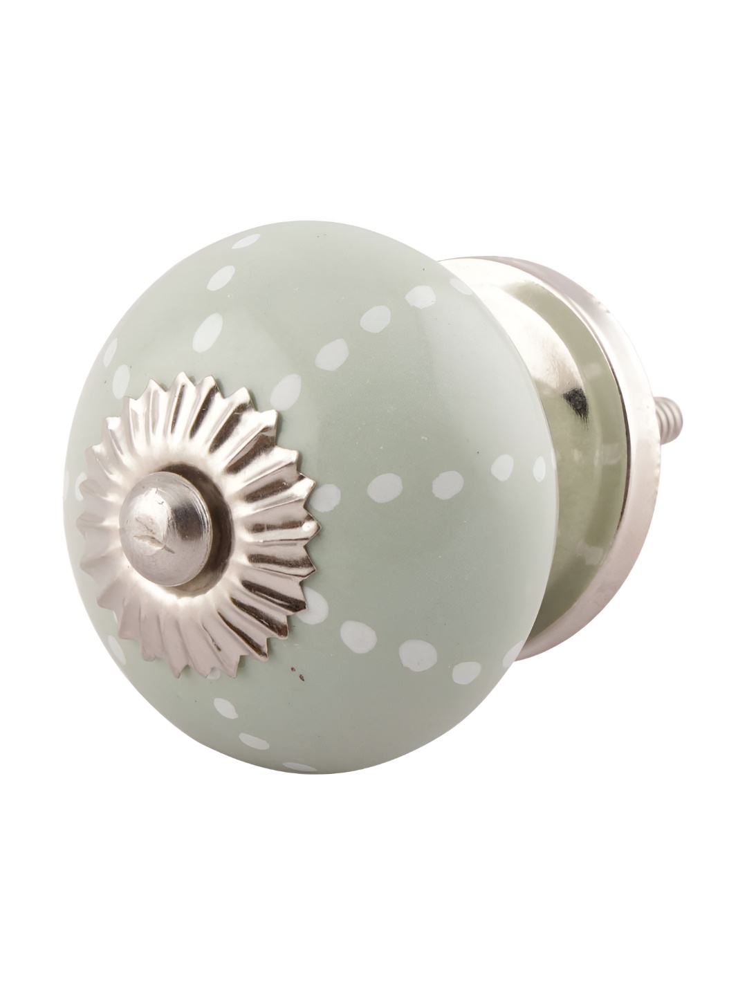 

Indianshelf Green & White Dotted Line Ceramic Knob