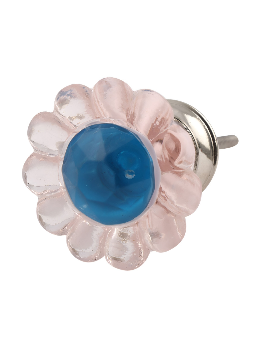 

Indianshelf Pink & Turquoise Blue Daisy Crystal Glass Dresser Knob