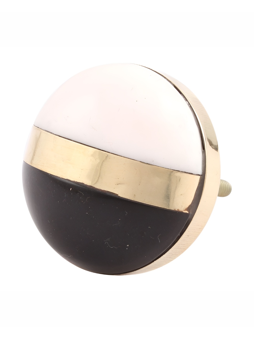 

Indianshelf Black & White Colourblocked Round Shape Resin knob