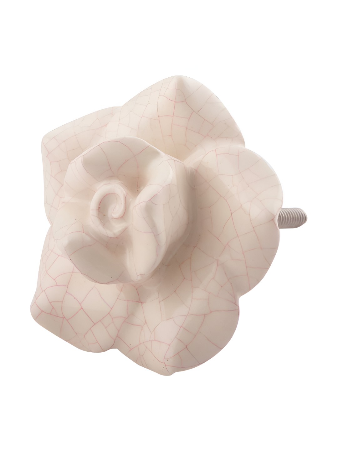 

Indianshelf Cream Coloured & Pink Rose Shaped Cabinet Knobs