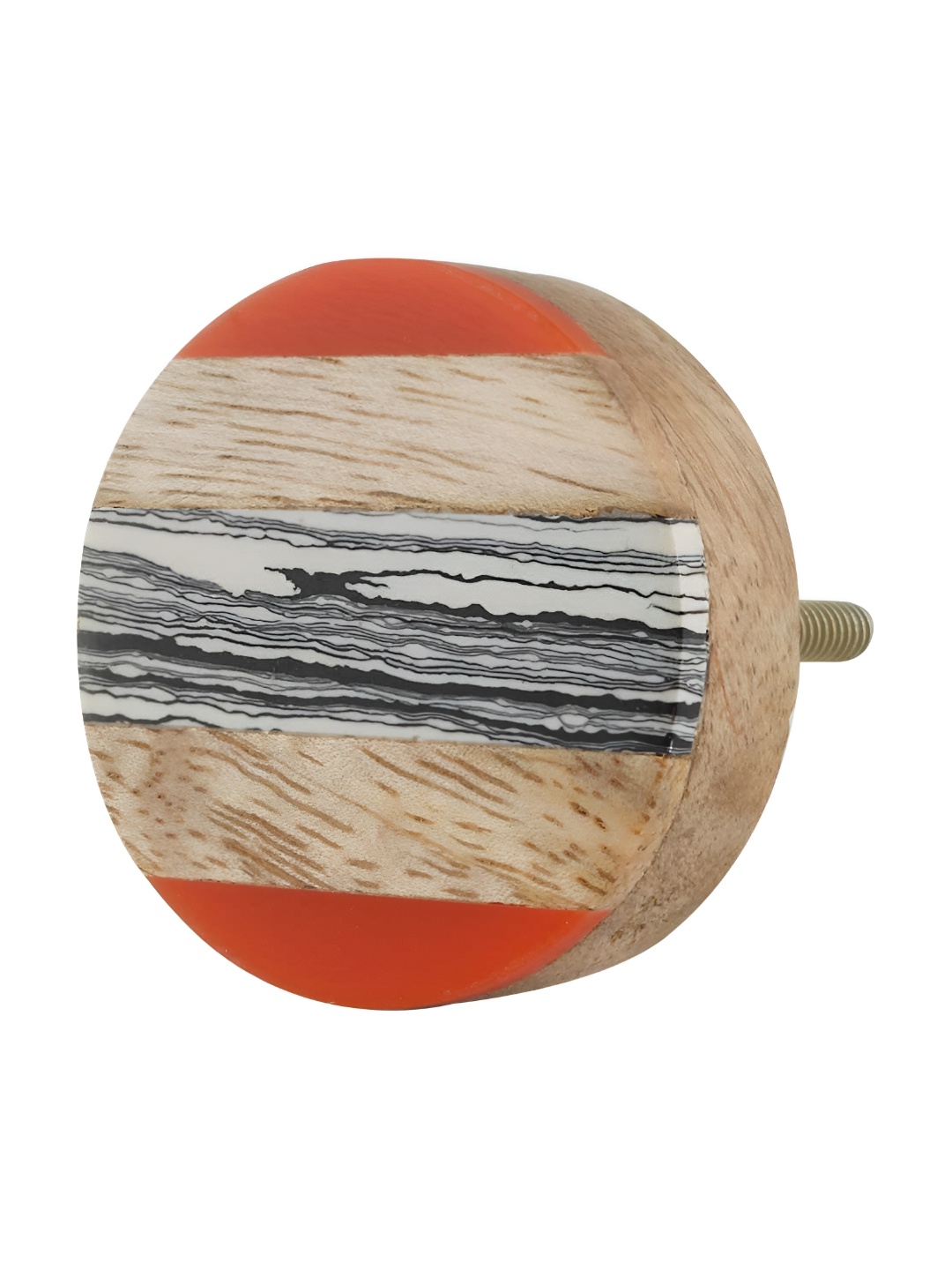 

Indianshelf Beige & Red Colourblocked Round Shape Wooden knob