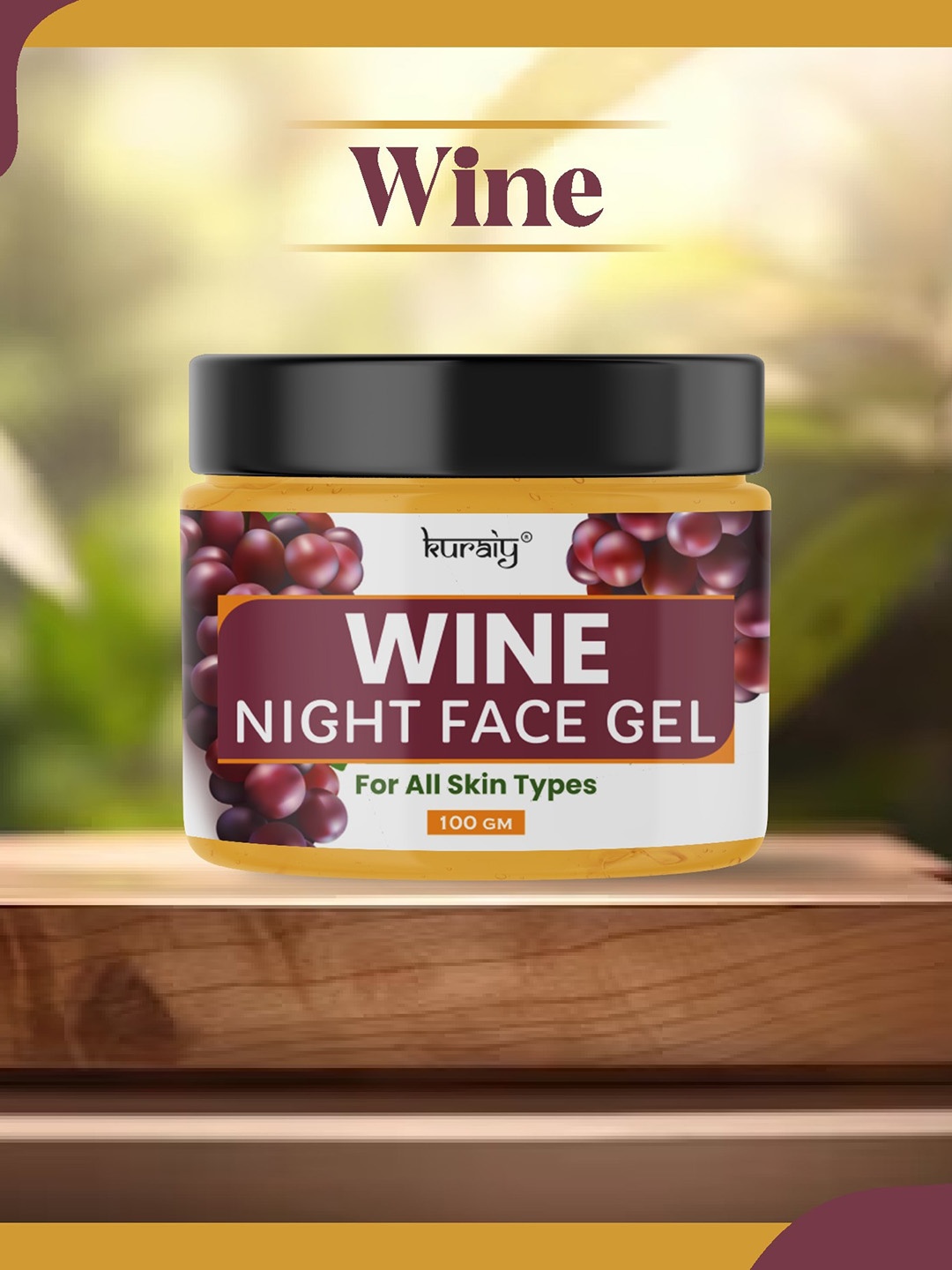 

KURAIY Wine Face Gel Concave Hole Face Cream Moisturizing Acne Treatment Beauty-100gm, Green