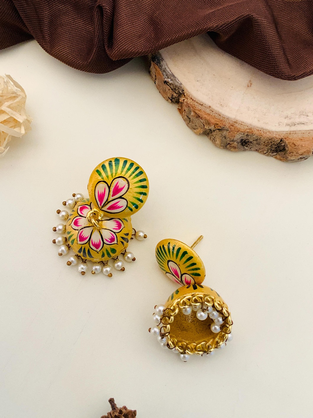 

ABDESIGNS Gold-Plated Beaded Classic Jhumkas