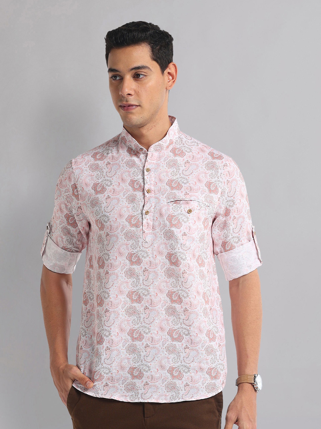 

AD By Arvind Slim Fit Floral Printed Casual Shirt, Pink