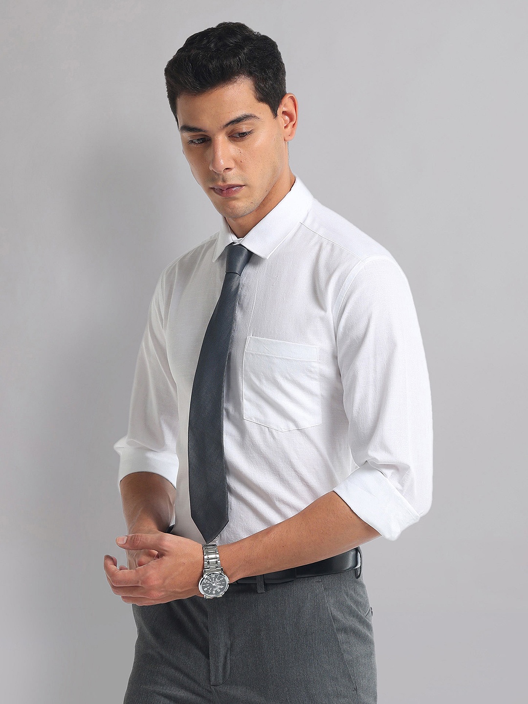 

AD By Arvind Slim Fit Striped Casual Shirt, White