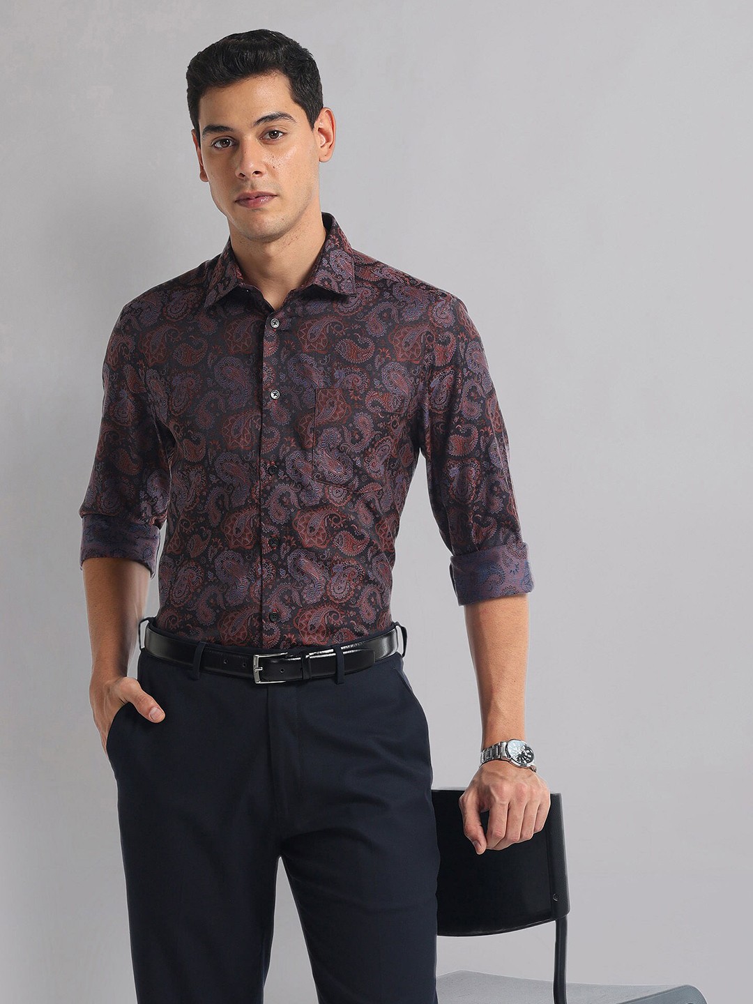 

AD By Arvind Slim Fit Floral Printed Casual Shirt, Red