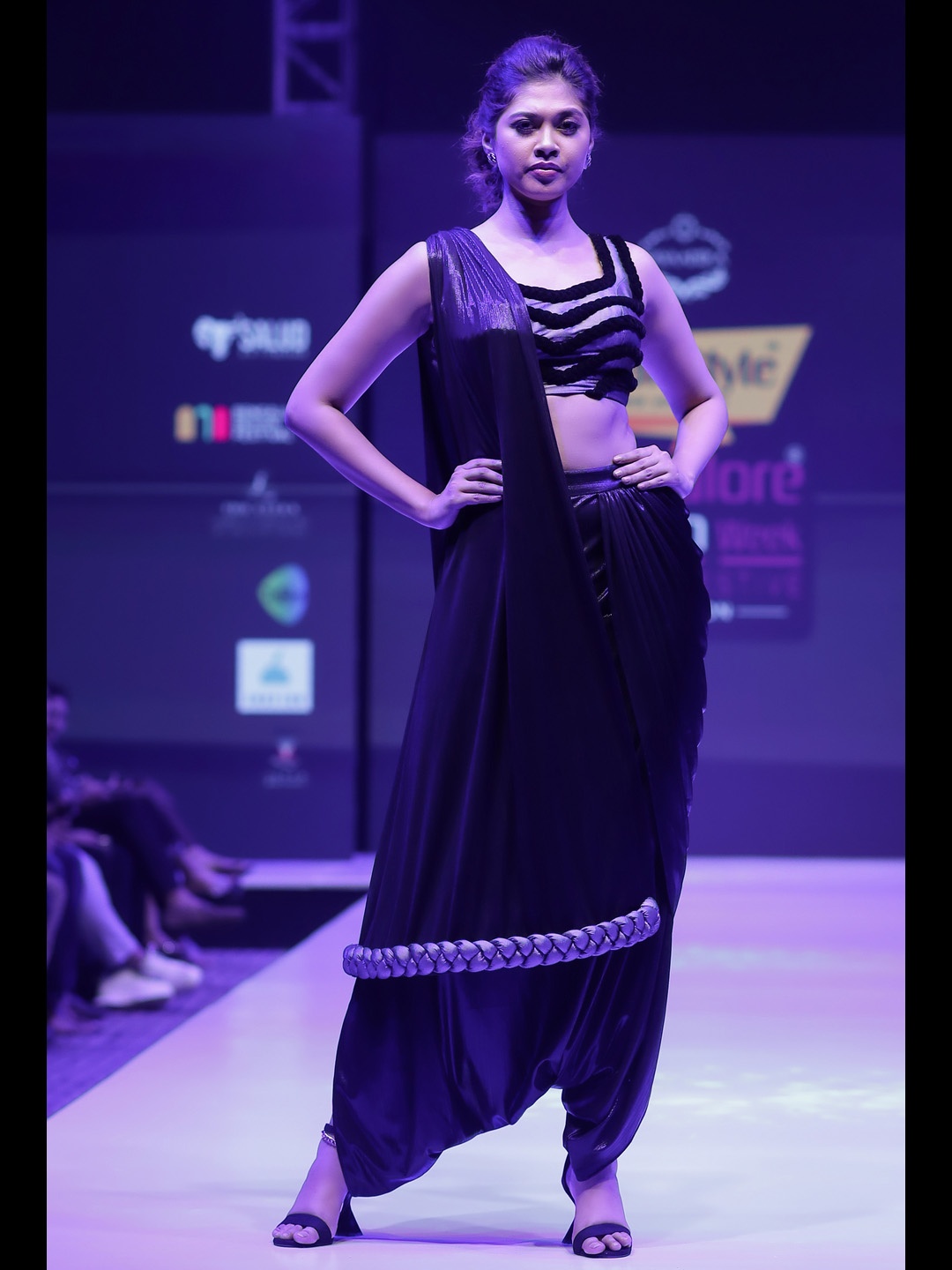

Sayaanika Pure Silk Ready to Wear Saree, Black