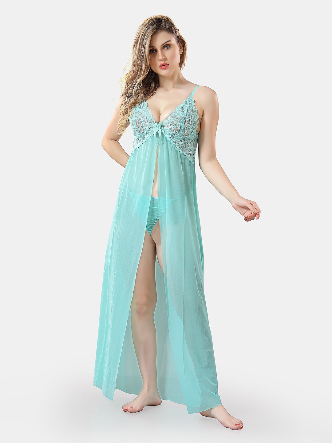

Be You Self Design Net Baby Doll, Sea green