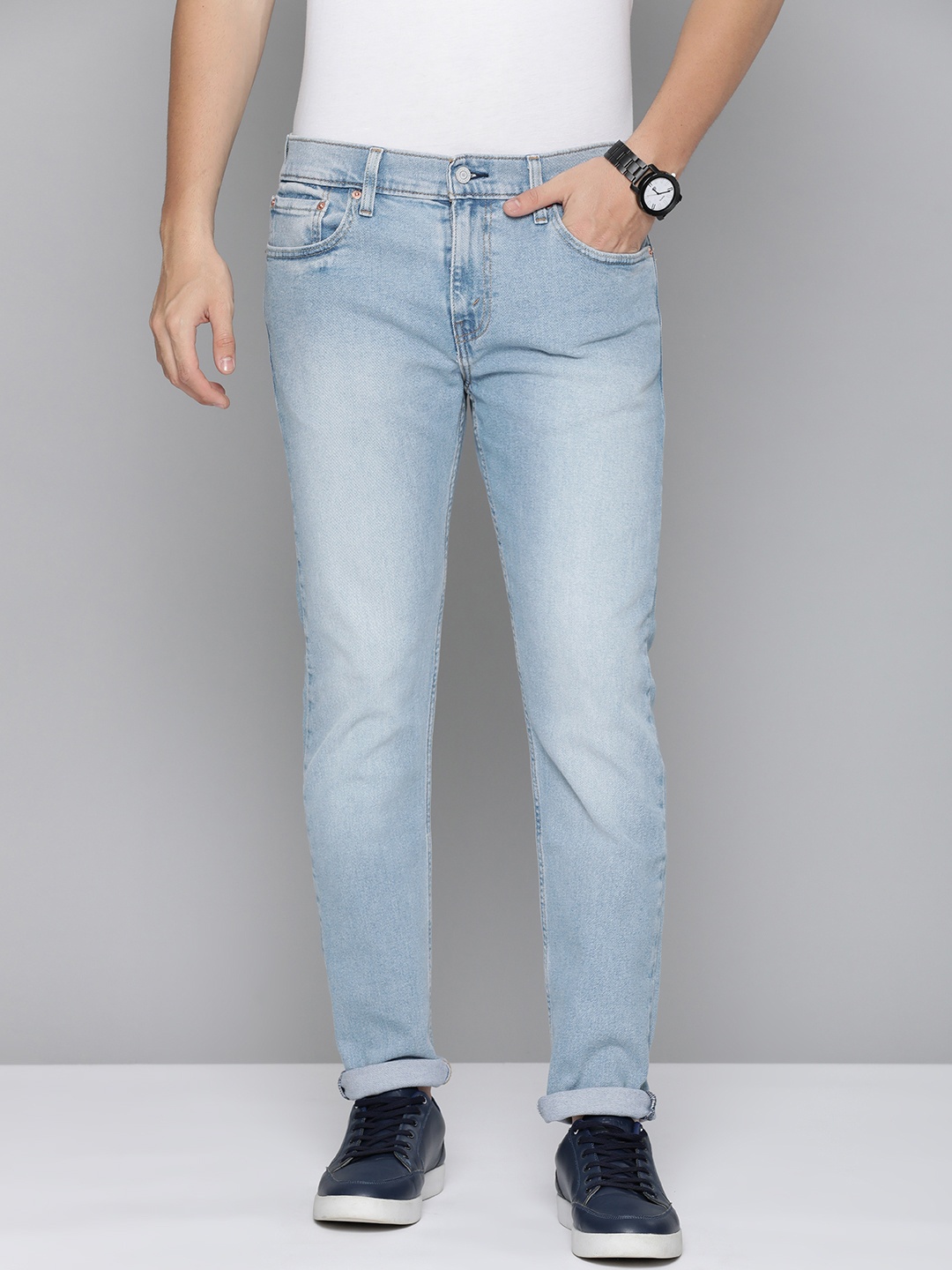 

Levis Men 512 Slim Fit Heavy Fade Stretchable Jeans, Blue
