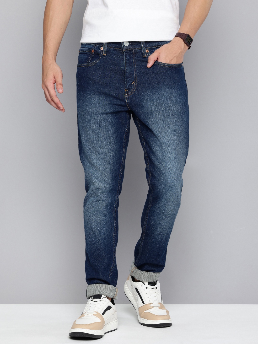 

Levis Men 512 Slim Tapered Fit Heavy Fade Stretchable Jeans, Blue