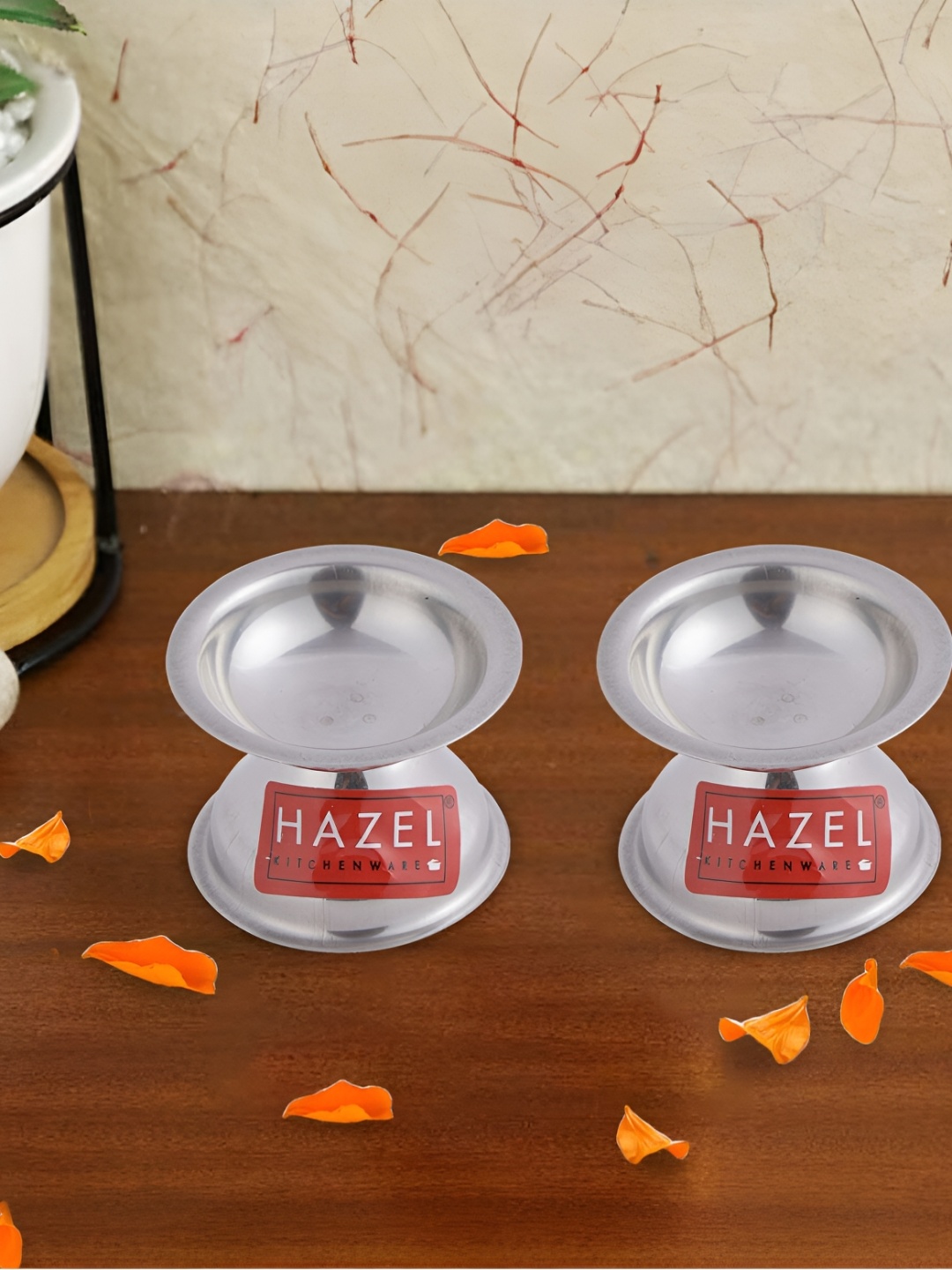 

HAZEL Fulwati Silver Toned 2 Pieces Diyas