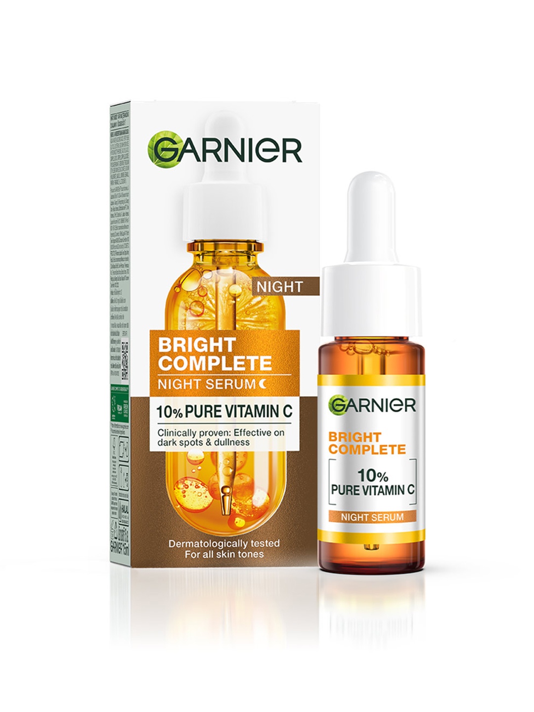 

Garnier Bright Complete Vitamin C Night Serum With 10% Vitamin C for Bright Skin - 15 ml, White