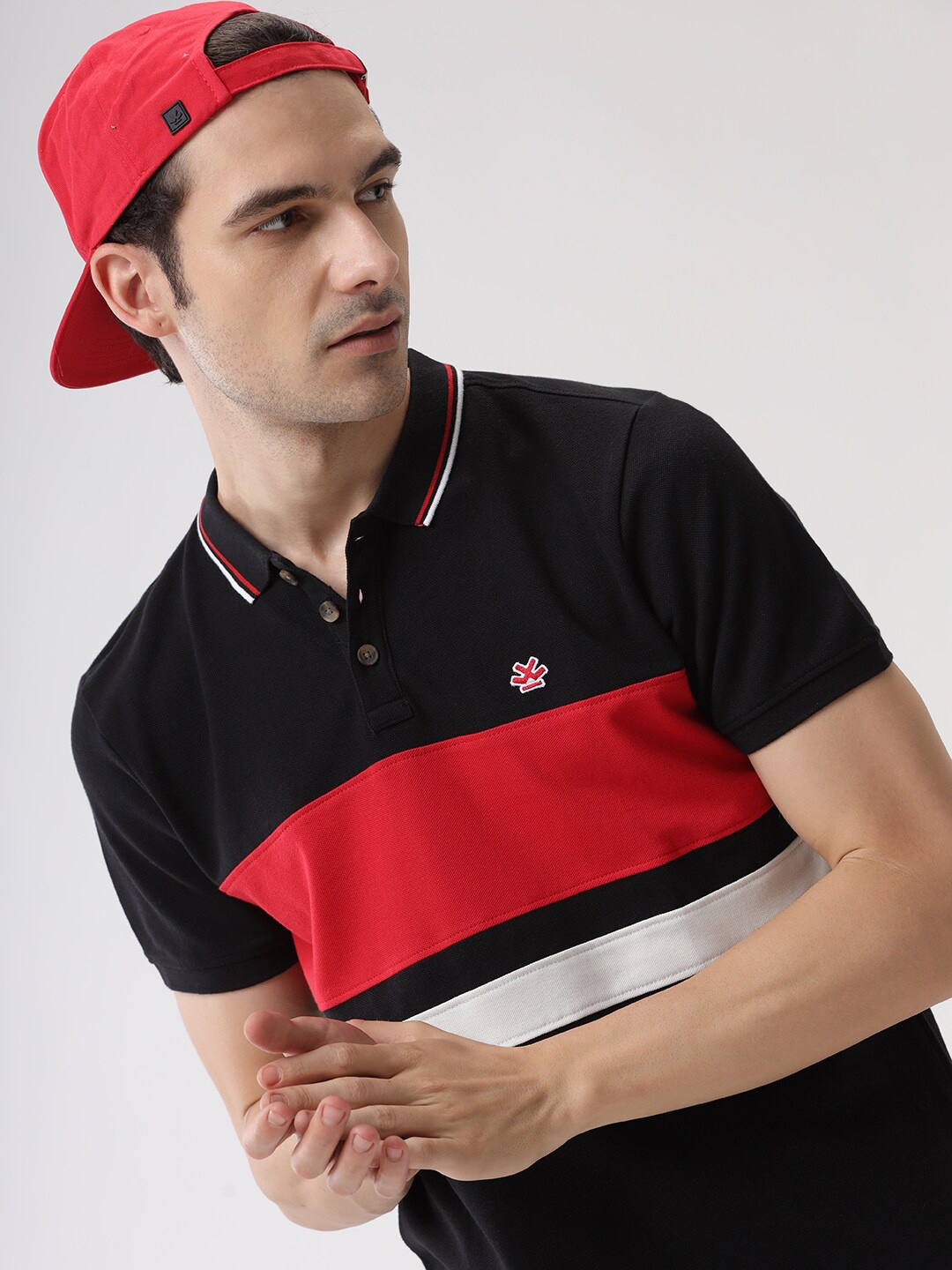 

WROGN Polo Collar Slim Fit T-shirt, Black