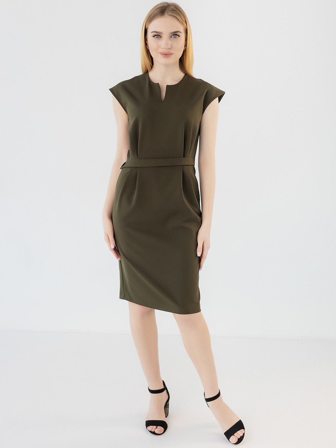 

Diyas London Round Neck Sheath Dress, Green