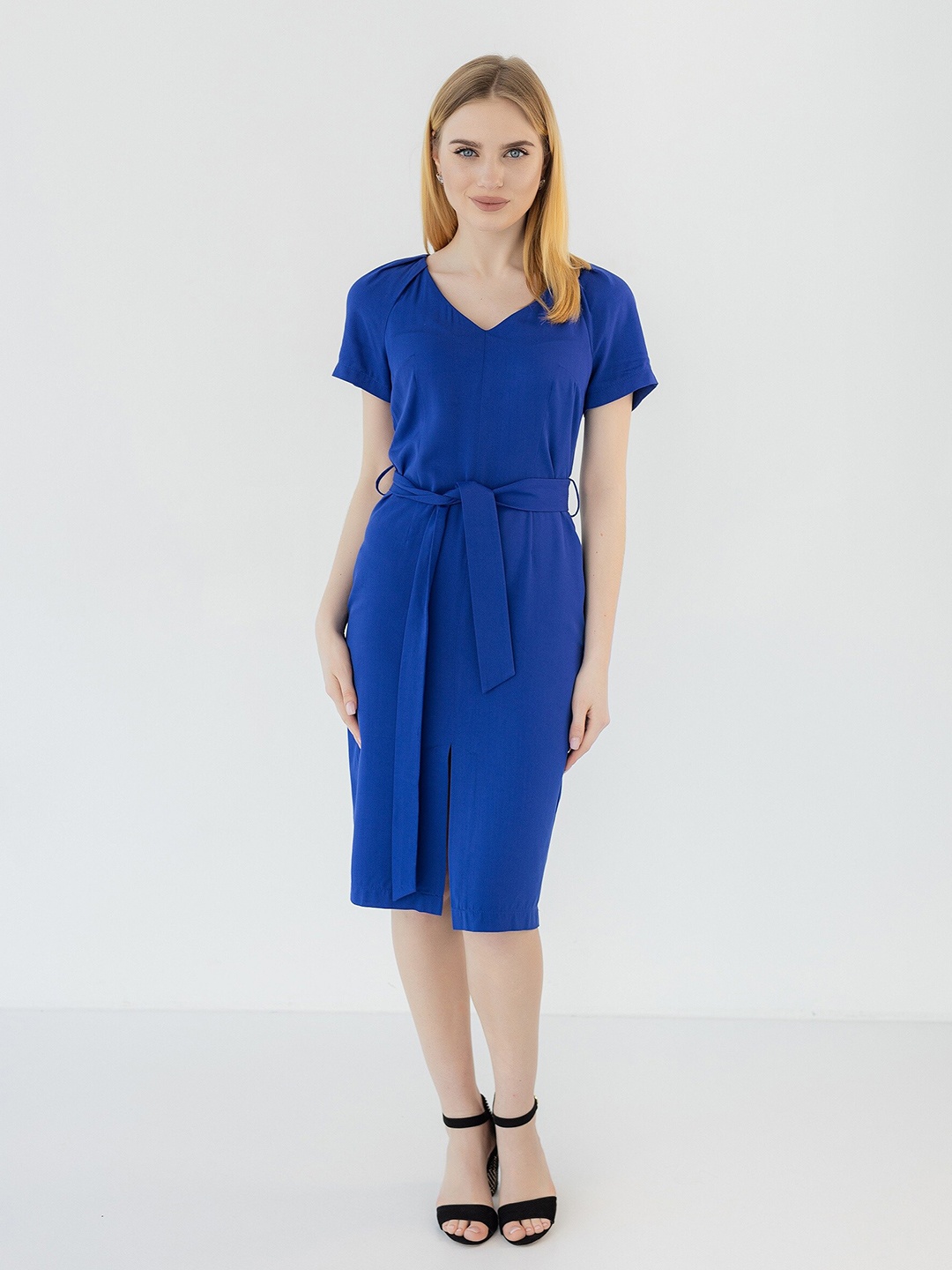 

Diyas London V-Neck Sheath Dress, Blue