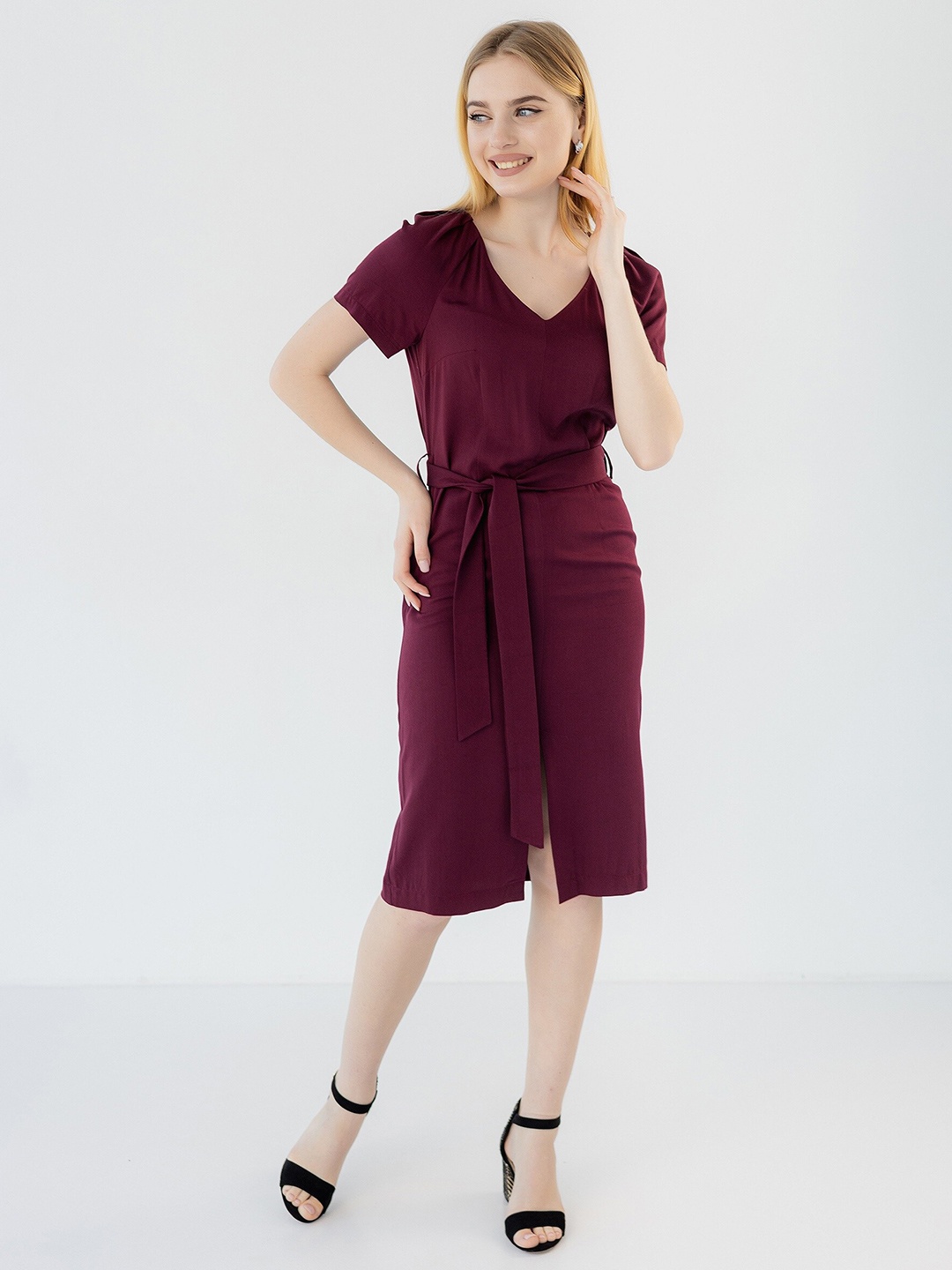 

Diyas London V-Neck Sheath Dress, Purple